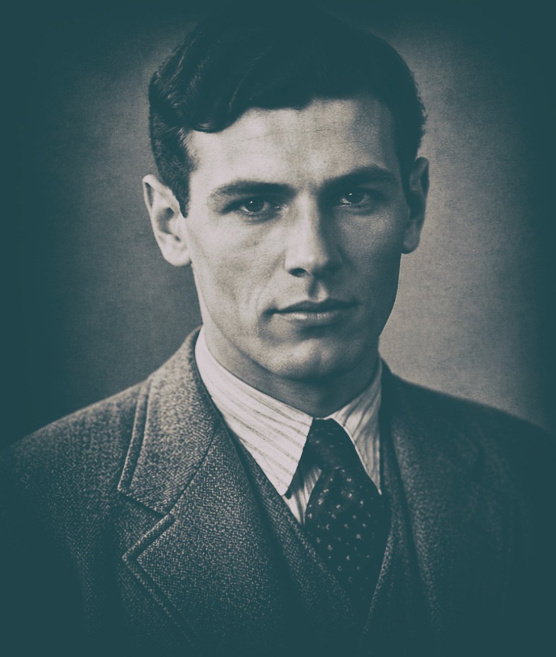 Black and white portrait before colourisation