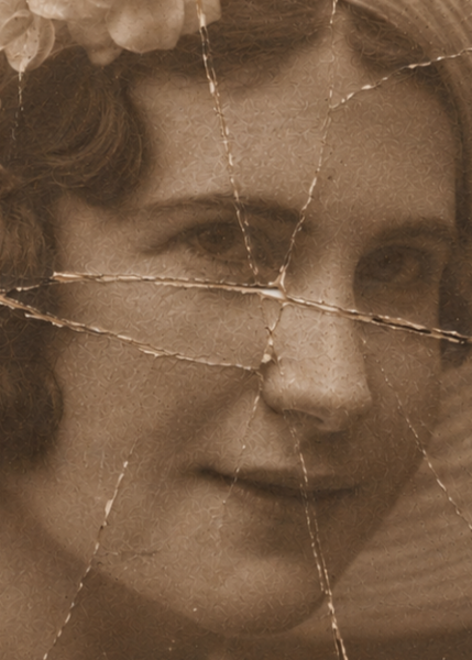 Creases across face before restoration