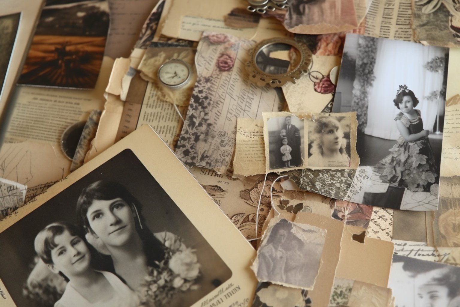 Old photographs prepared for scanning and restoration