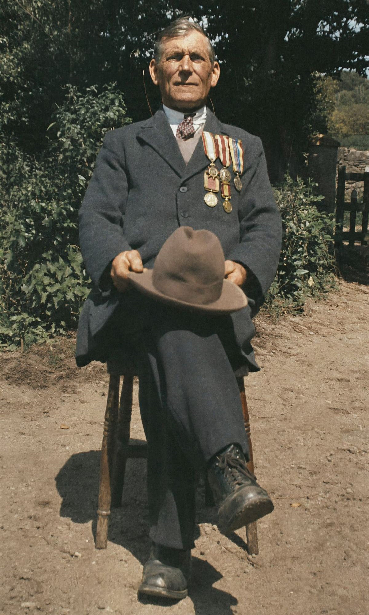 Damaged photograph after restoration